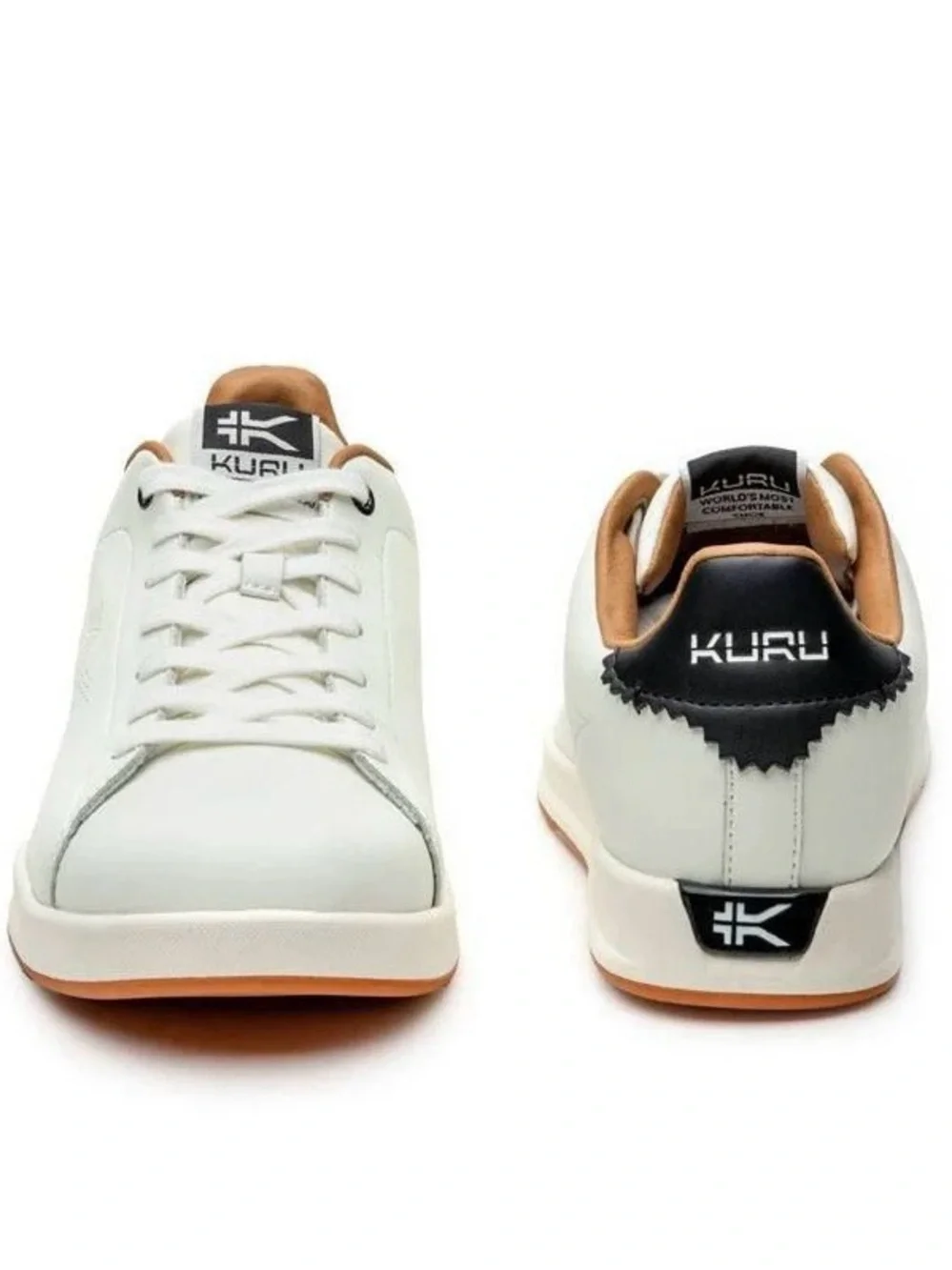 KURU new Roam White Leather Sneakers with Black Detail - Picture 11 of 16